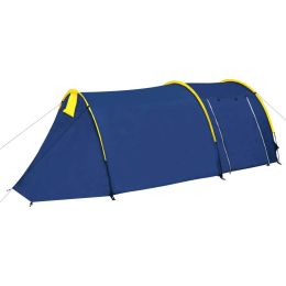 vidaXL Camping Tent 4 Persons Navy Blue/Yellow